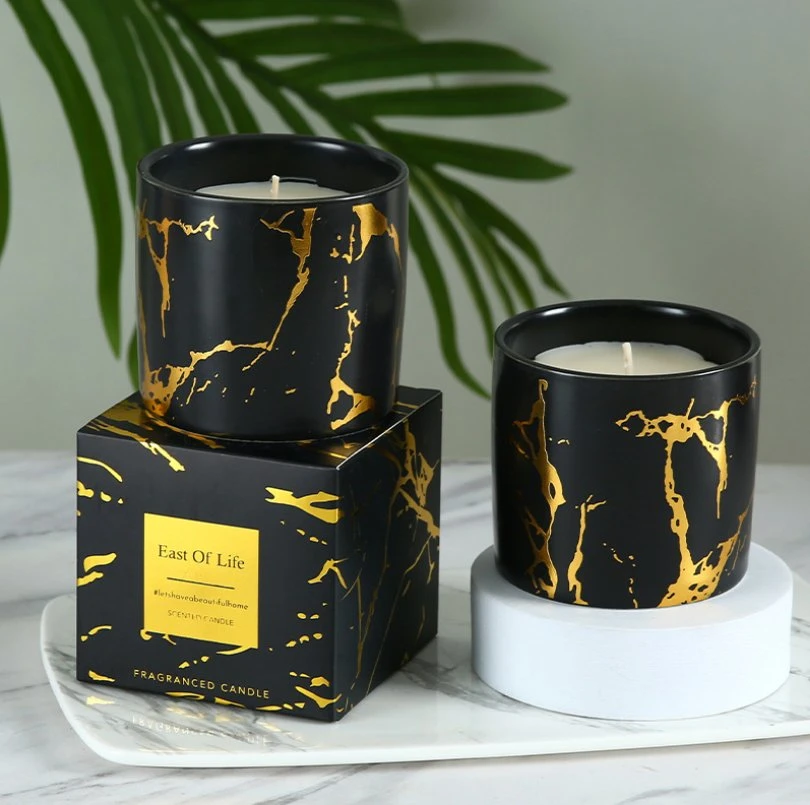 Marbled Ceramic Scented Candles Home Decor Wedding Atmosphere Candles Aromatharapy Candles