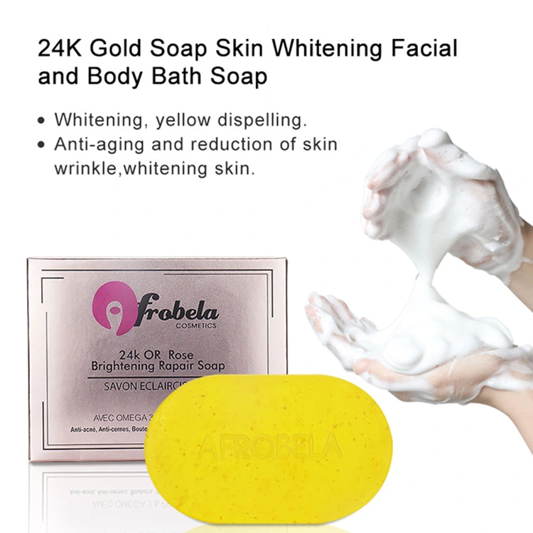 Private Logo Foil Anti-Aging Whitening Moisturizing 24K Gold Soap