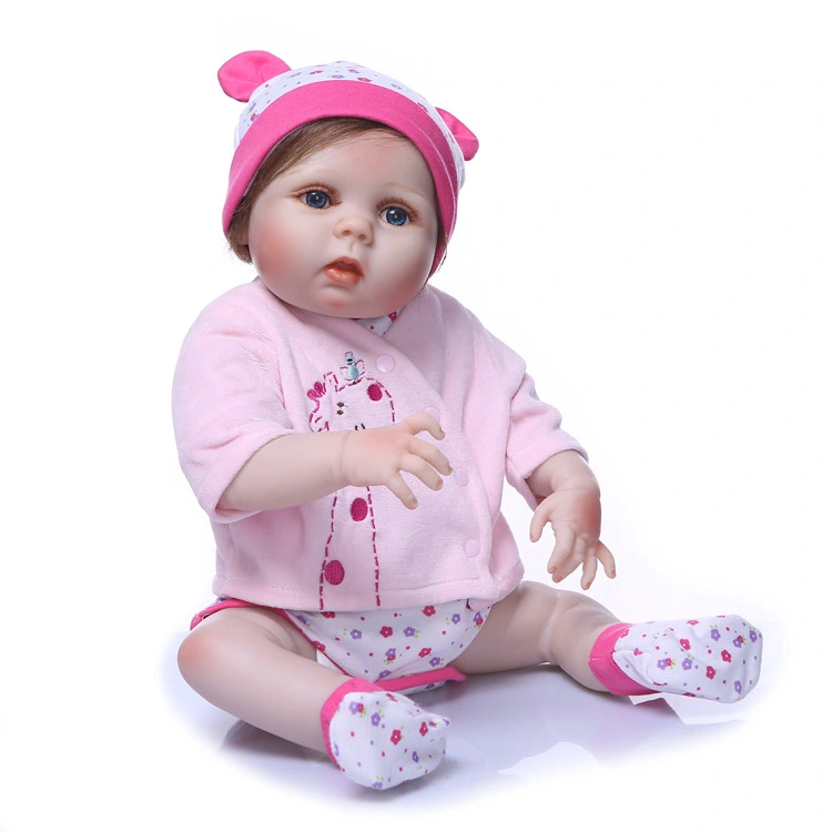 Reborn Baby Dolls Silicone Full Body 22 Inch Girl Doll Lifelike Realistic Bath Toy Birthday Gift Set
