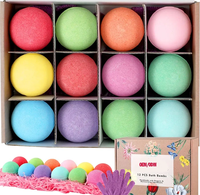OEM Hot Sale Organic and Natural Fizz Bath Bombs SPA Bath Bombs Gift Sets with Private Label