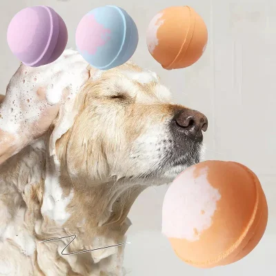 Custom Natural Vegan Shower Clean SPA Dog Bath Ball Bombs Gift Set Spinning Bubble Pet Bath Bombs