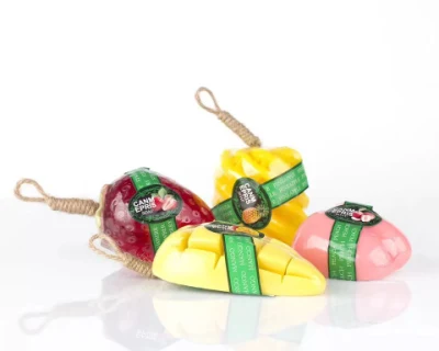Hot Selling Mini Oil Soap Custom Models Children′ S Handmade DIY Fruit Shape Handmade Soap Quality Natural Handmade Fruit Gift Beauty Soap with Rope