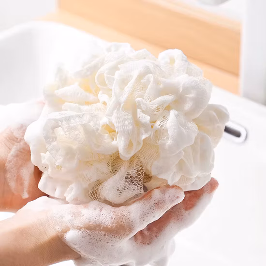 Beautichen Friendly Natural Bouquet Exfoliating Bubble Flower Custom Shower Bath Sponge Shower Loofahs Balls