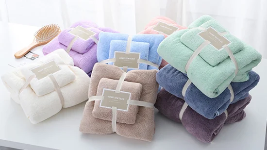 Super Soft Coral Fleece Bath Towel Set Gift Towel Set