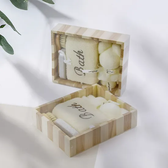 Bathroom Ball Sponge Accessory Set Baby SPA Towels Sets Gift Box Kit Pumice Stone Bath Shower Towel 