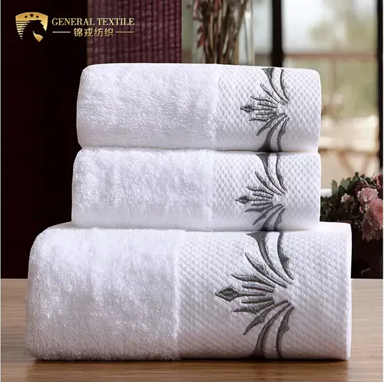 SPA Cotton Embroidery Bath/Hand/Wash Cloth Towel Set for Hotel Home Promotion Gift 
