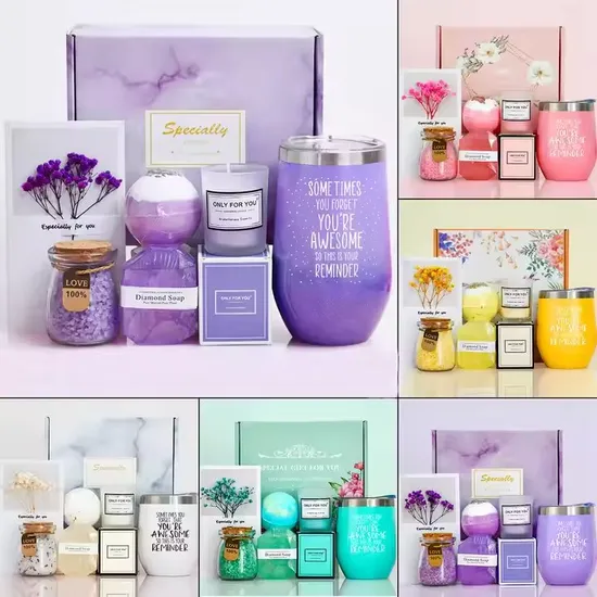 Custom Logo Bath Candle SPA Gift Sets for Women Corporate Perfume Gift Set 