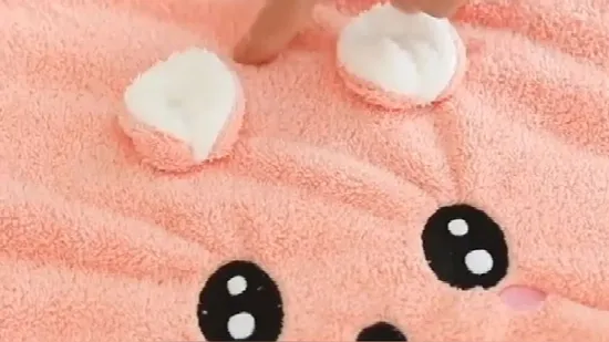 Soft Coral Fleece Cute Animals Children Gift Kids Bath Towel Set 