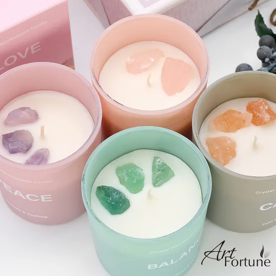 Wholesale Crystal Stone Soy Wax Luxury Scented Candles with Affordable Price for Home Decor 