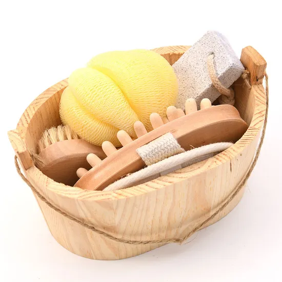 Promotion Personal Care Product Kit Wooden Bucket Bath SPA Gift Set 