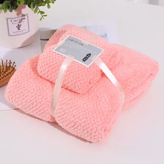 Coral Fleece Bath Towel Gifts Set Ultra Soft Super Absorbent Microfiber Embroidered Soft Children Cloth Baby Bath Towel Sets