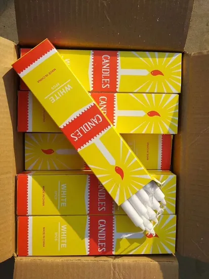 White Candle Stick 20g Burkina Faso Africa Paraffin Wax Taper Candle Bougies 