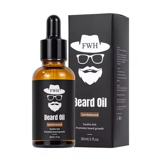 OEM Men′s Beard Growth Liquid Care Essential Oil Sandalwood Beard Oil 