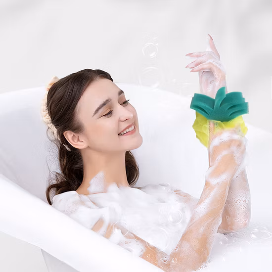 Colorful Salt Bath Ball Shower Puff Bath Sponge Bath Flower Scrub Ball