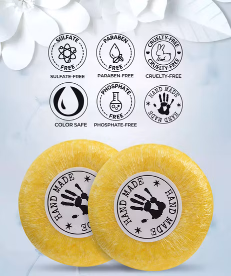 Handmade Natural Round Shape Solid Rich Bubble Hair Washing Shampoo Soap Bar
