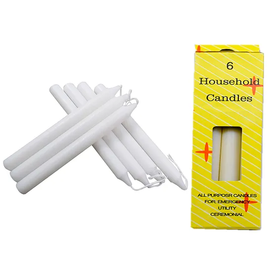 6PCS Box Home Candle Jordan Market Daily Use Wax Stick Candles 