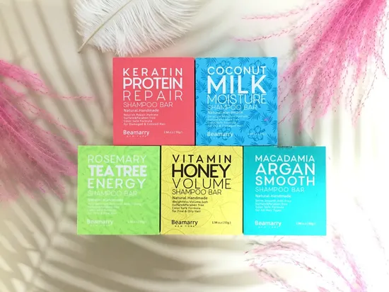 Hot Sale Private Label Handmade Vegan Color Box Hair Soap Natural Bubble Organic Solid Shampoo Bar for Hair 