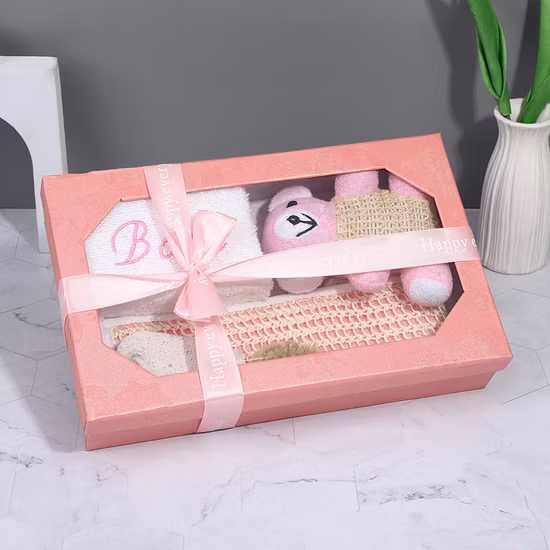 Customized Bath Tools Set Hair Brush Scrub Belt Ball Massage Pumice Stone Sponge Gift Set