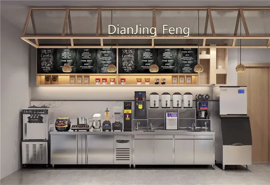 Milk Tea Bar Counter Ice Cream Tea Shop Water Ice Salad Bar 